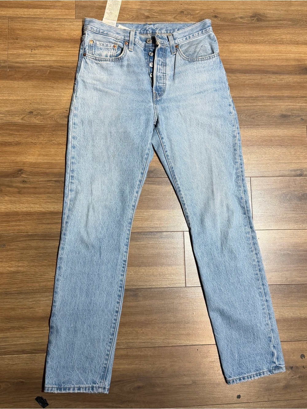 Levi's 501 Light Wash High-Rise Straight Jeans